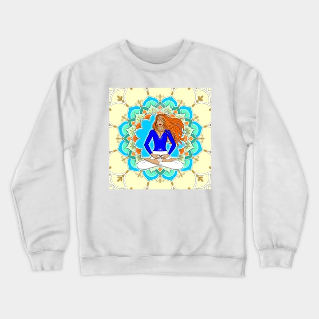 Mandala Listening to the Higher self Crewneck Sweatshirt by MandalaSoul